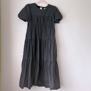 Mod Ref Black Tiered Midi Dress M